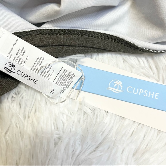 ➕ NWT Cupshe Olive Green Halter One Piece Swimsuit Size 3X - Picture 9 of 11